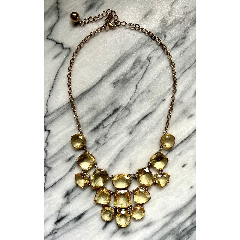 Kate Spade yellow rhinestone statement necklace